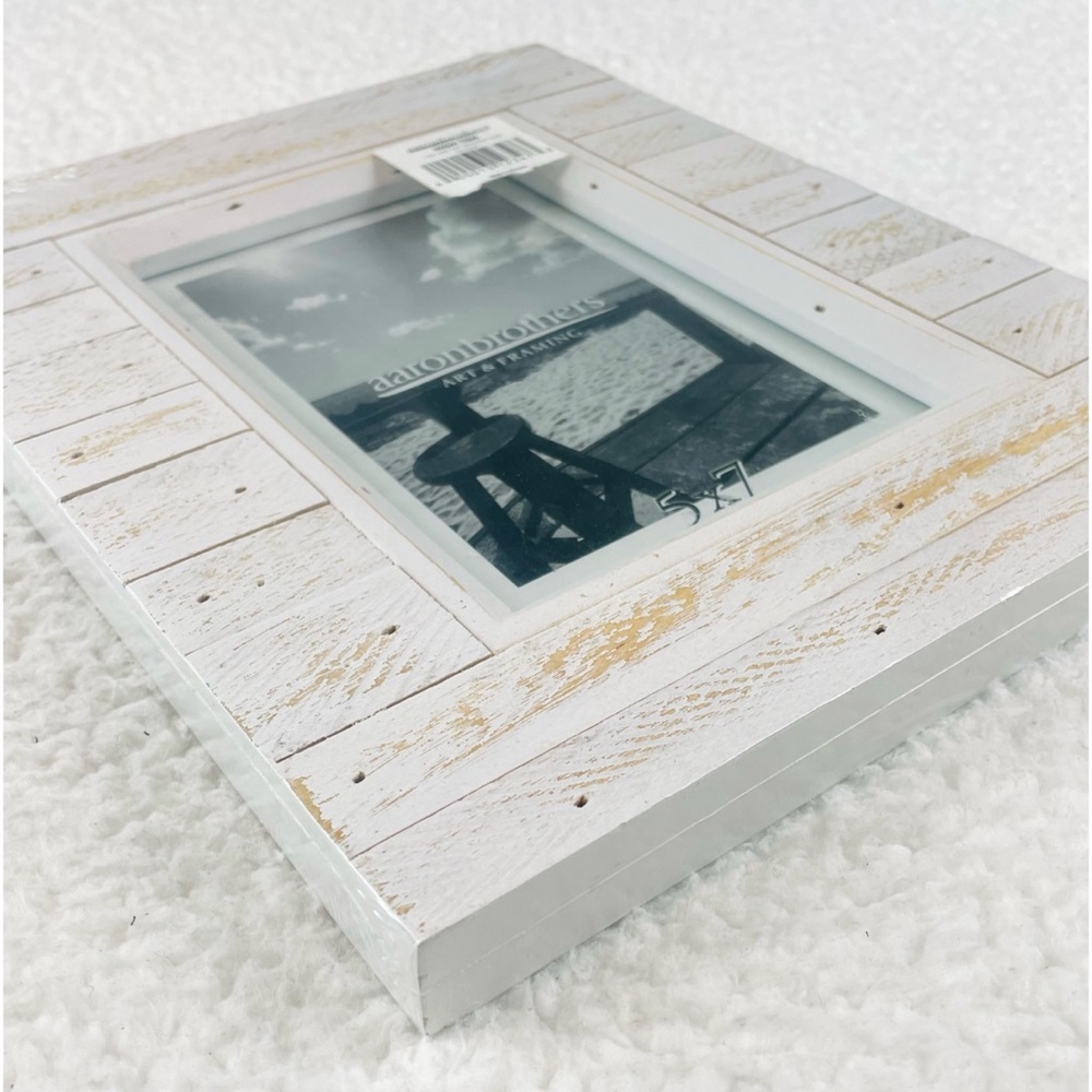 (NWT) AARON BROTHERS • White High Tide 5x7 Wooden Photo Frame - Picture 7 of 13